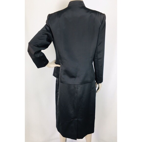 Vintage 60s Henry Lee Black High Waist Straight Skirt & Blazer Business Suit 8 - Picture 7 of 11